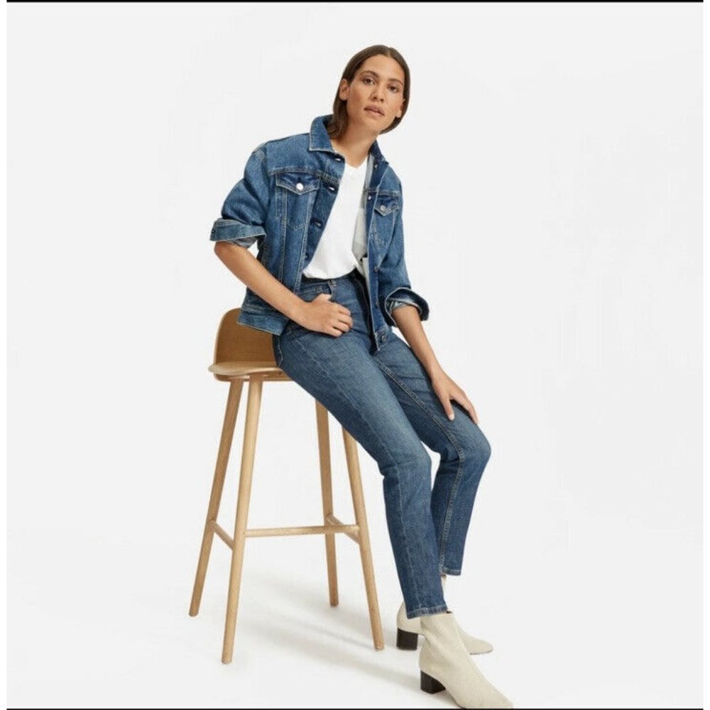 Everlane The Cheeky Jean 27 Crop Medium Wash 90s Mom Jeans Straight Leg